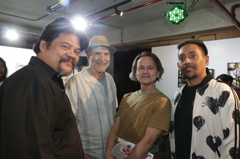 From left: Jamie Wilson (Jesus Christ), West Stewart, Jon Santos and Director and playwright Manu Respall. The ANCIENT PRODIGAL premiered at Arte Pintura x Paco Creative Space, Ermita, Manila April 6, 2024. Photo by Jude Bautista.