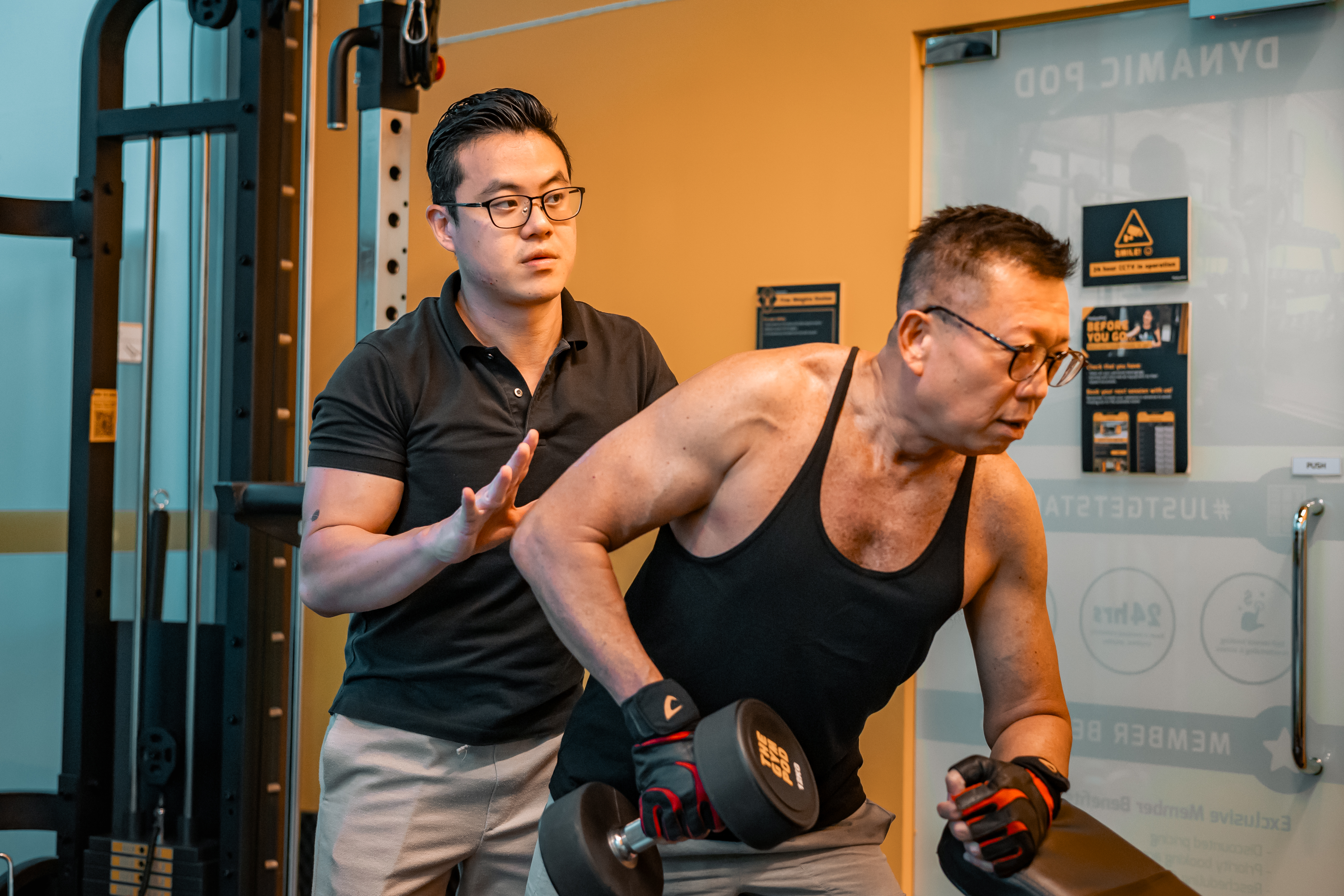 Andrew guiding his client Darren who is 60 years old