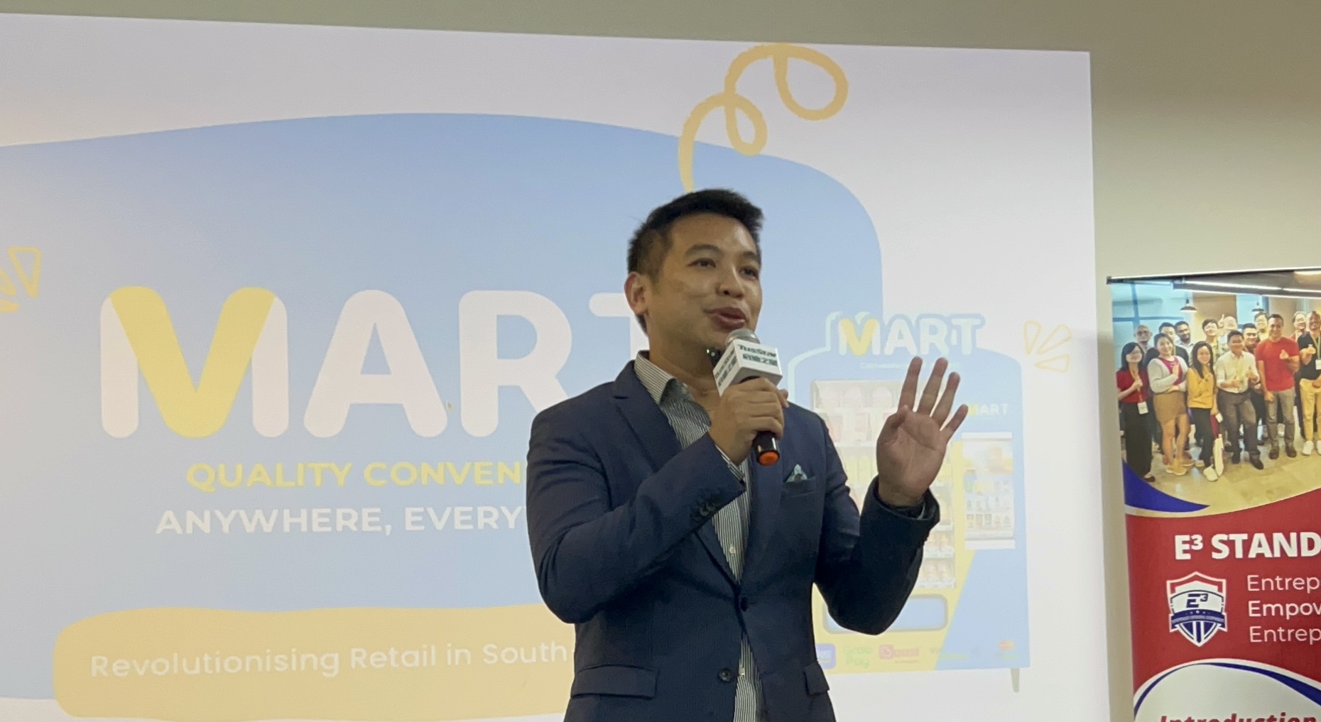 Melvin Chan, Founder & CEO of Vendvision sharing how Vmart could potentially change the landscape of market entry strategy for entrepreneurs to reach their target customers and audience more effectively.<br>