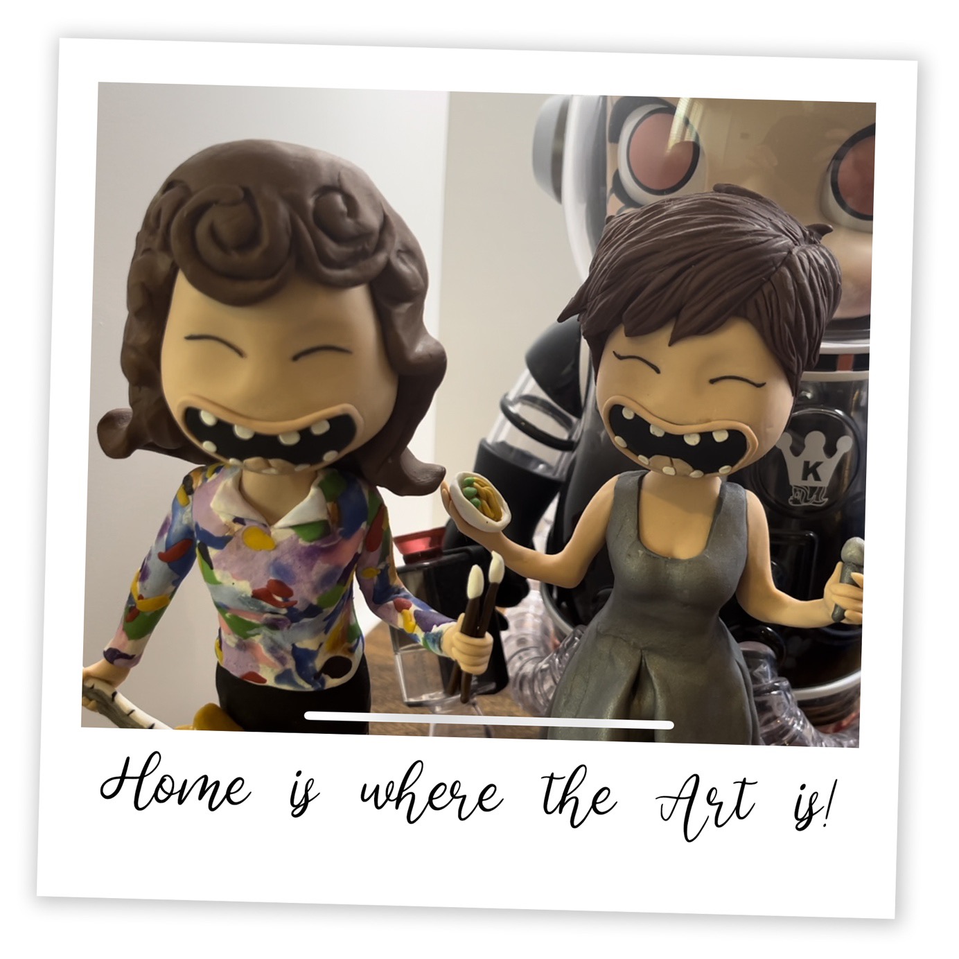 We are guessing these clay figurines are Mummy Yifong and Eleanor, made by the talented Eleanor herself!