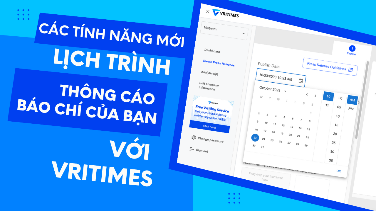 VRITIMES introduces new features for scheduling and pre-booking press announcements.